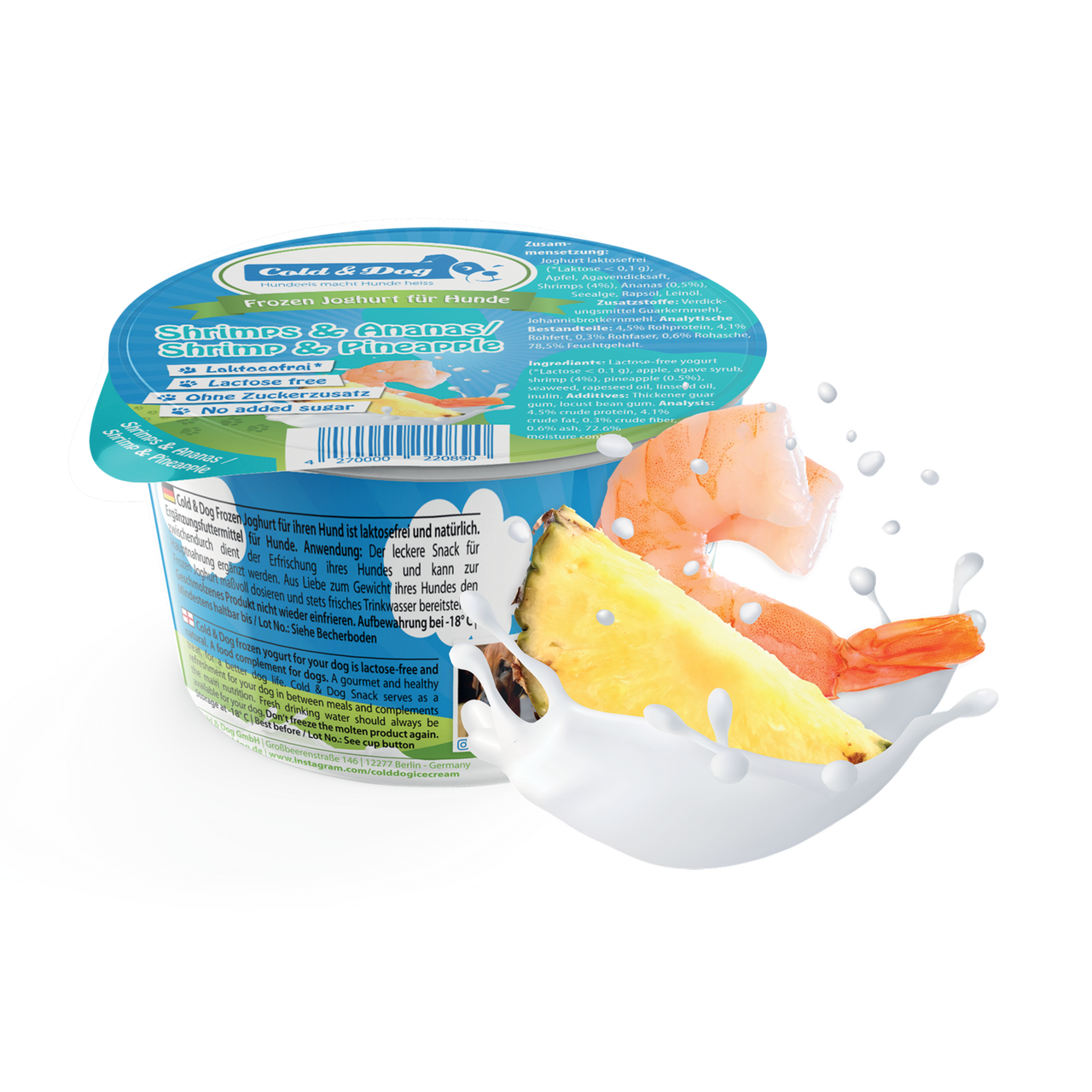 12x Hundeeis der tropische Shrimpcocktail 90ml